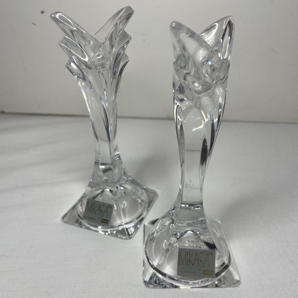 Mikasa Slovenia Lead Crystal Candle Sticks